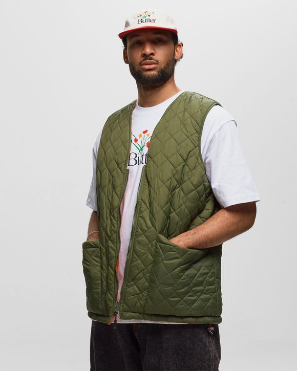 Butter Goods Chainlink Reversible Puffer Vest Green/Orange | BSTN