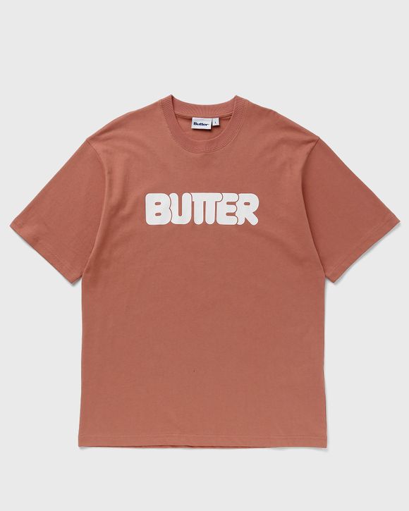 Butter Goods Rounded Logo Tee Brown - WASHED WOOD