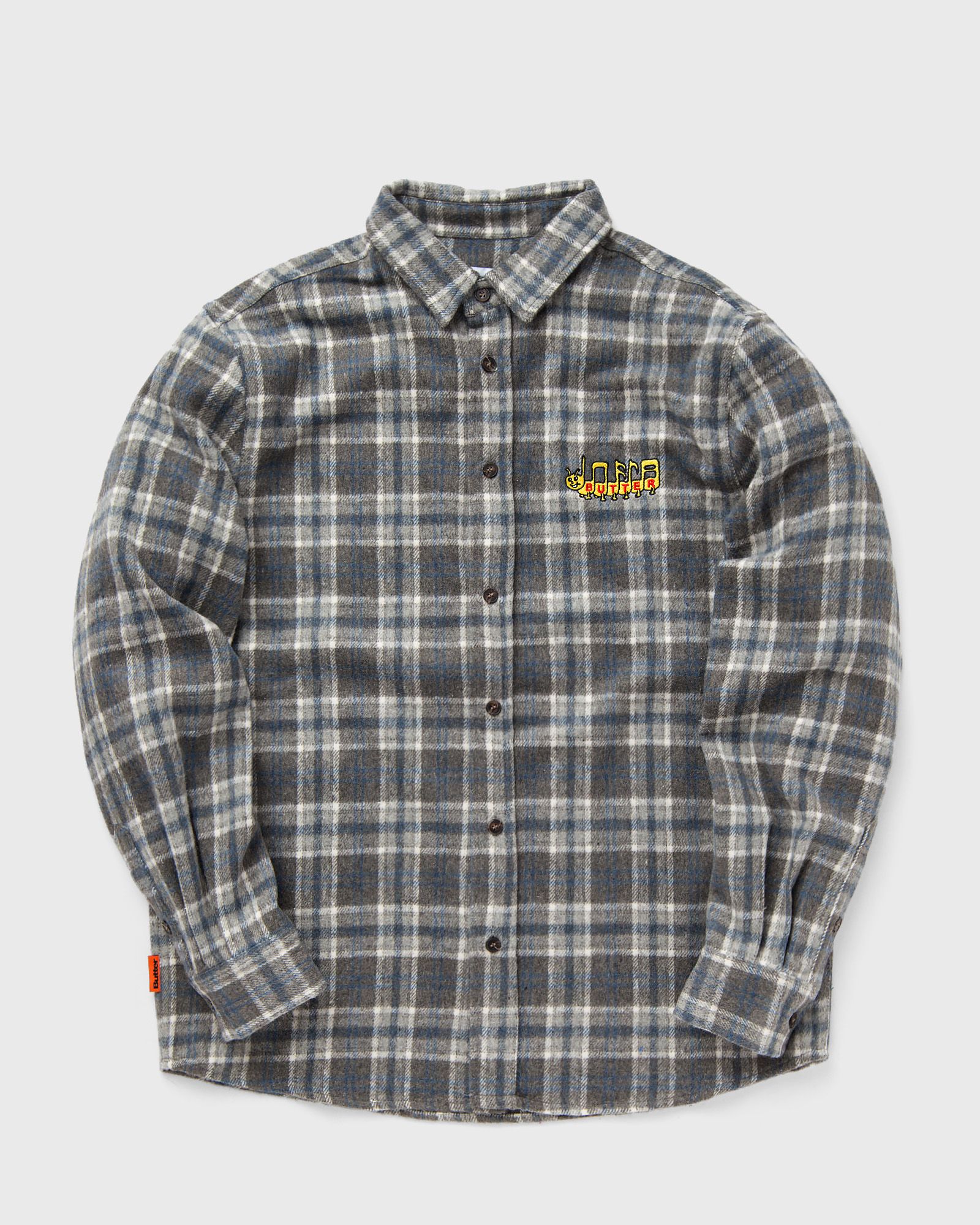 Butter Goods - caterpillar flannel shirt men longsleeves grey in größe:xl