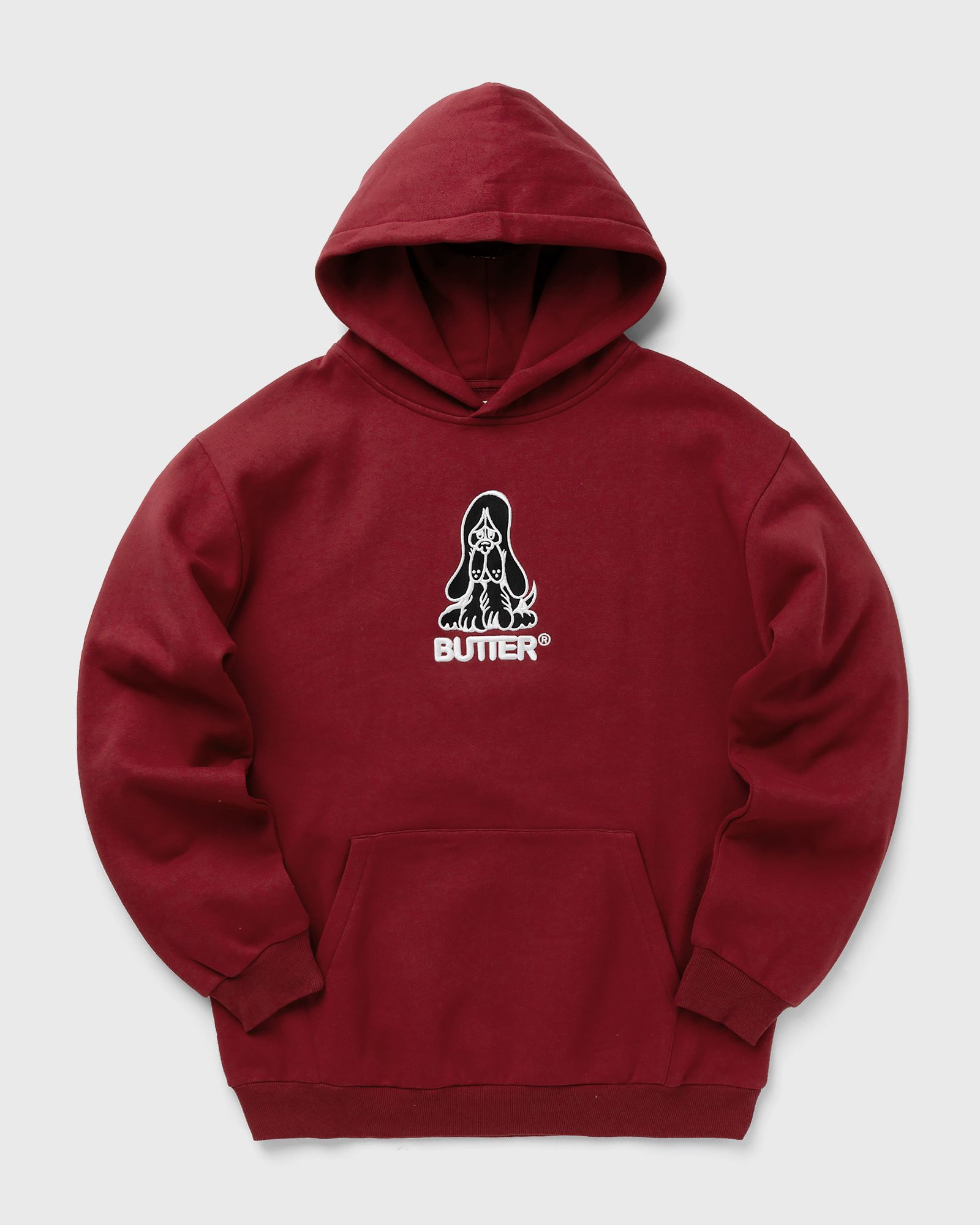 Butter Goods - hound embroidered pullover hood men hoodies red in größe:l