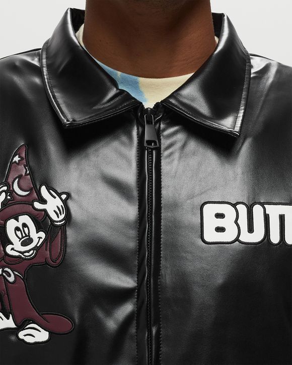 Mickey mouse leather bomber on sale jacket