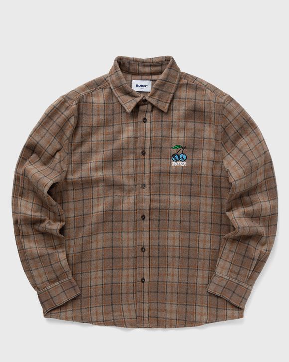 Butter Goods Cherry Flannel Shirt Brown | BSTN Store