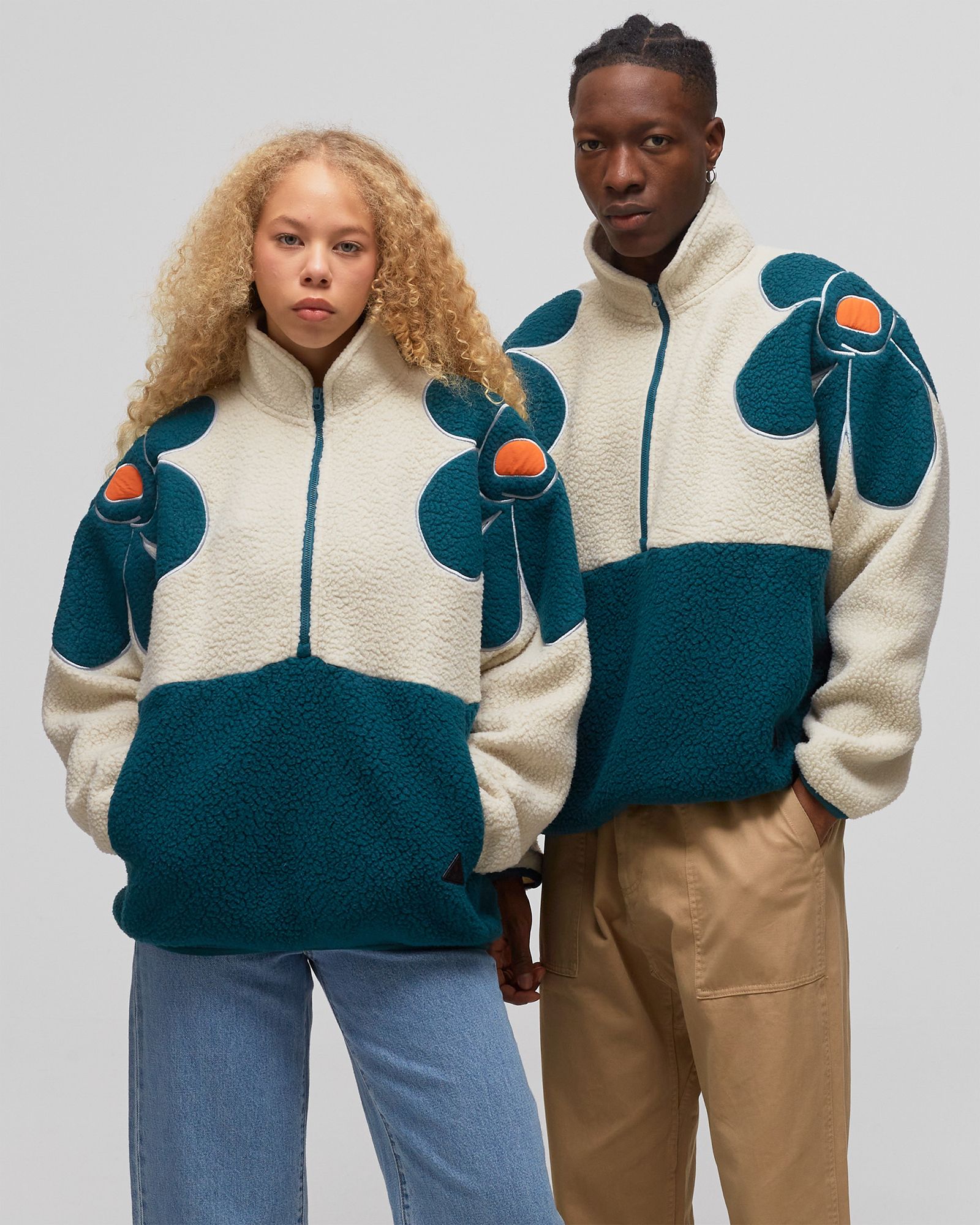 MIRAGE 1/2 ZIP RECYCLED SHEARLING ANORAK