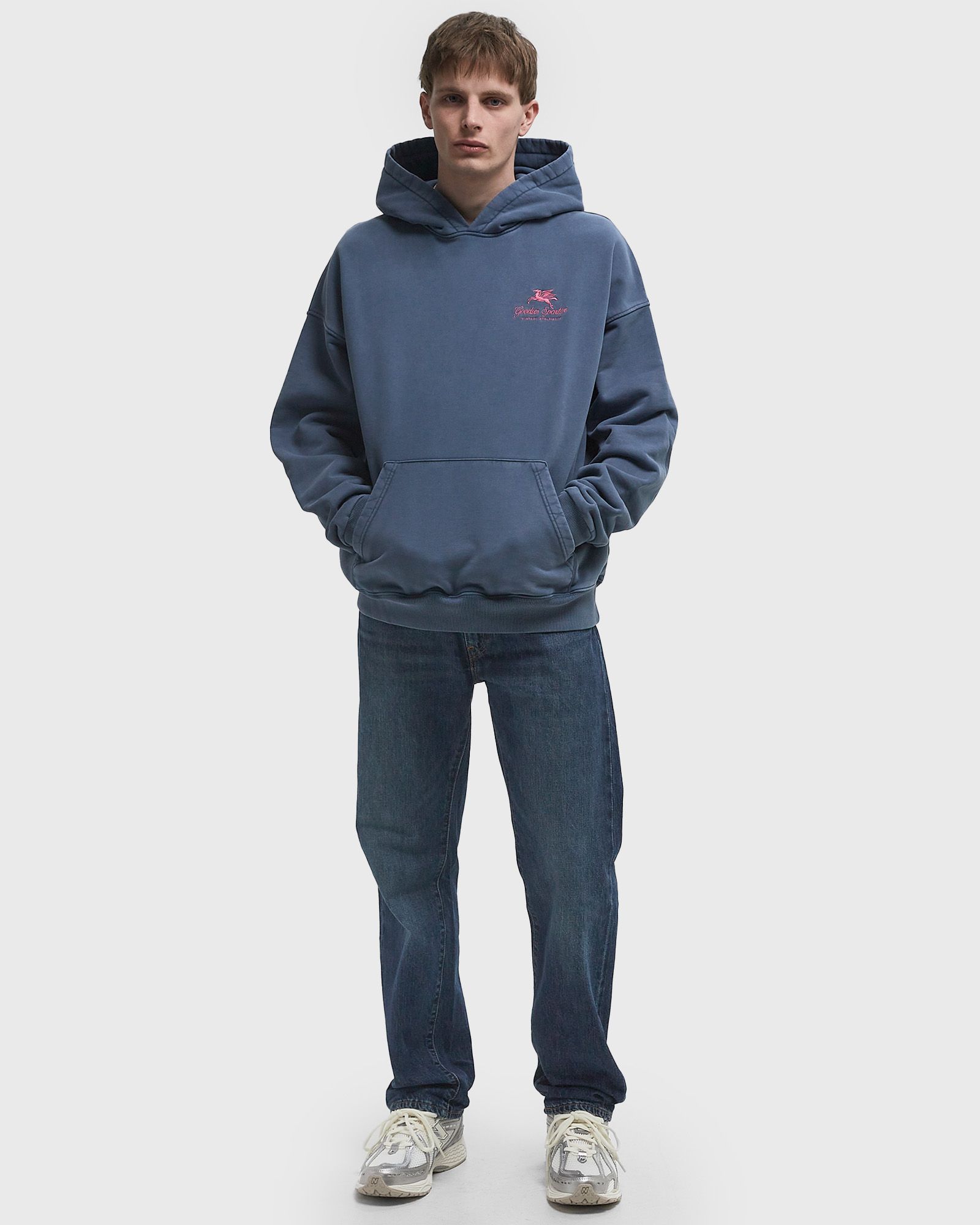550G  WASHED PREMIUM BLUE HOODIE