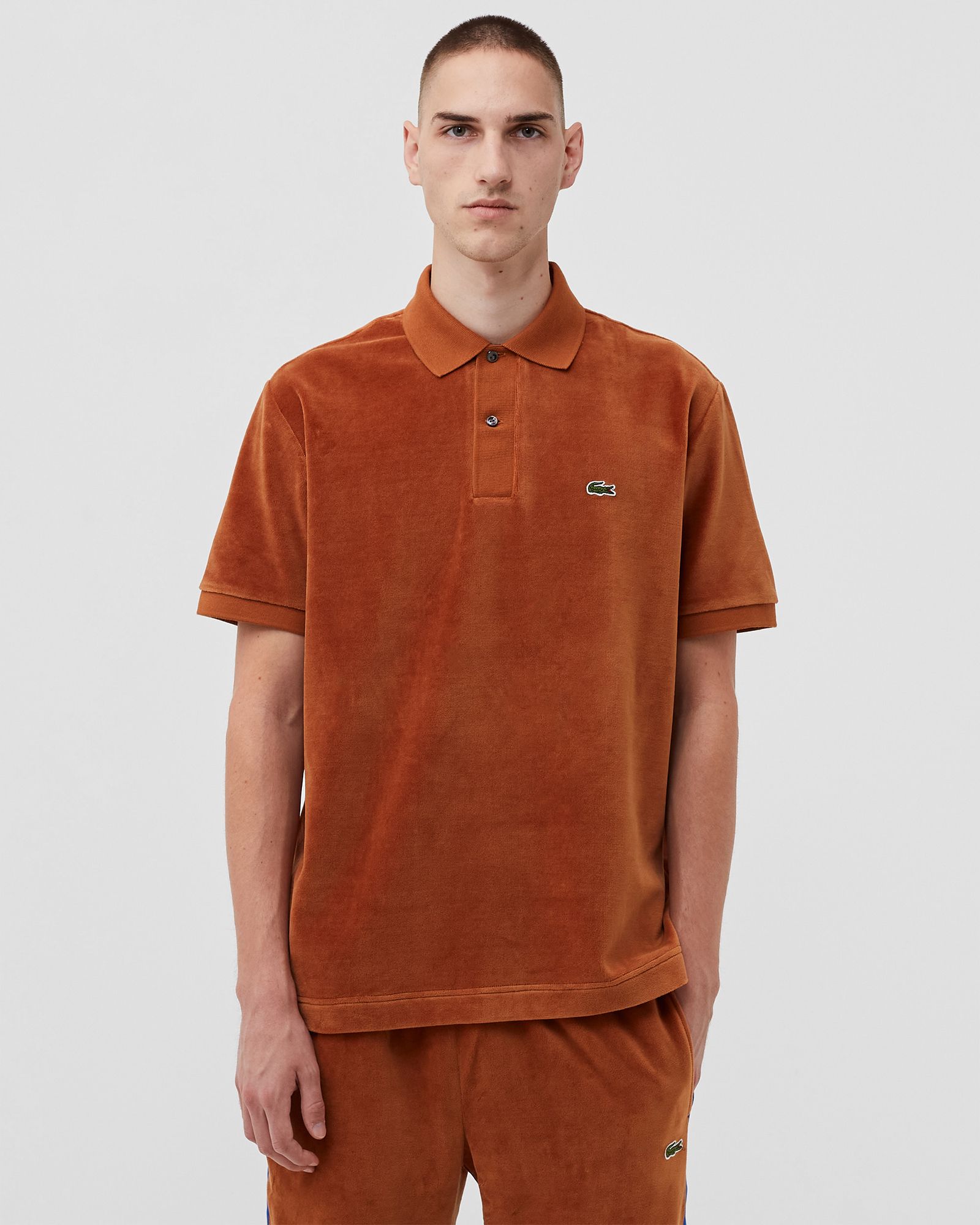 SHORT SLEEVED RIBBED COLLAR SHIRT