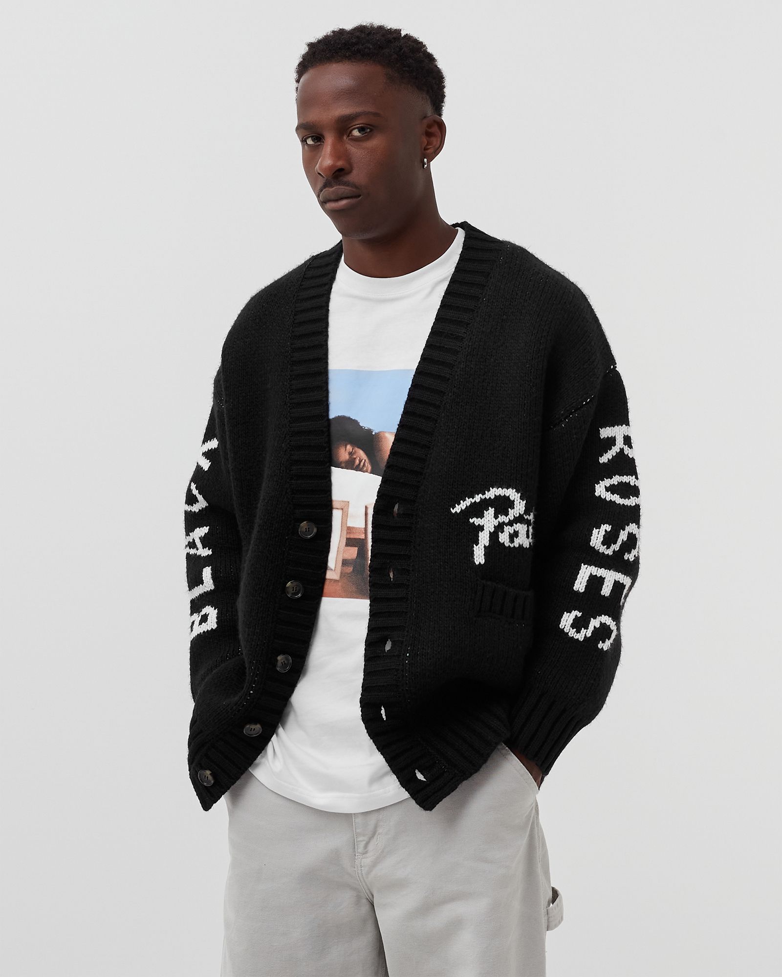 BLACK ROSES KNITTED CARDIGAN