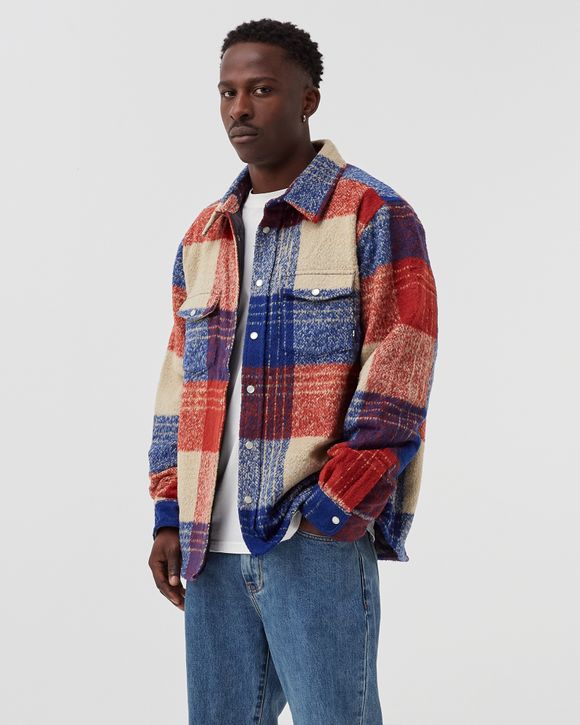 PATTA WOOL CHECK OVERSHIRT Yellow - CURRY CHECK