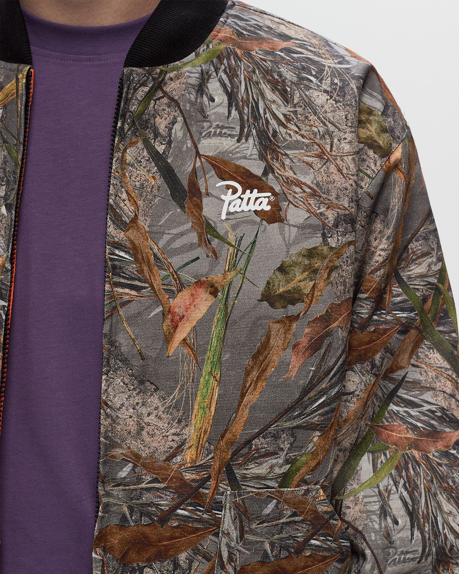 Patta Nature Print Reversible Canvas Bomber Jacket