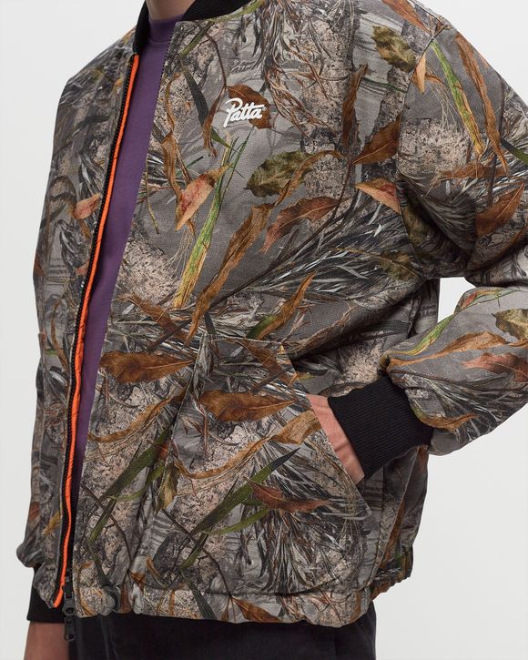 Patta Nature Print Reversible Canvas Bomber Jacket