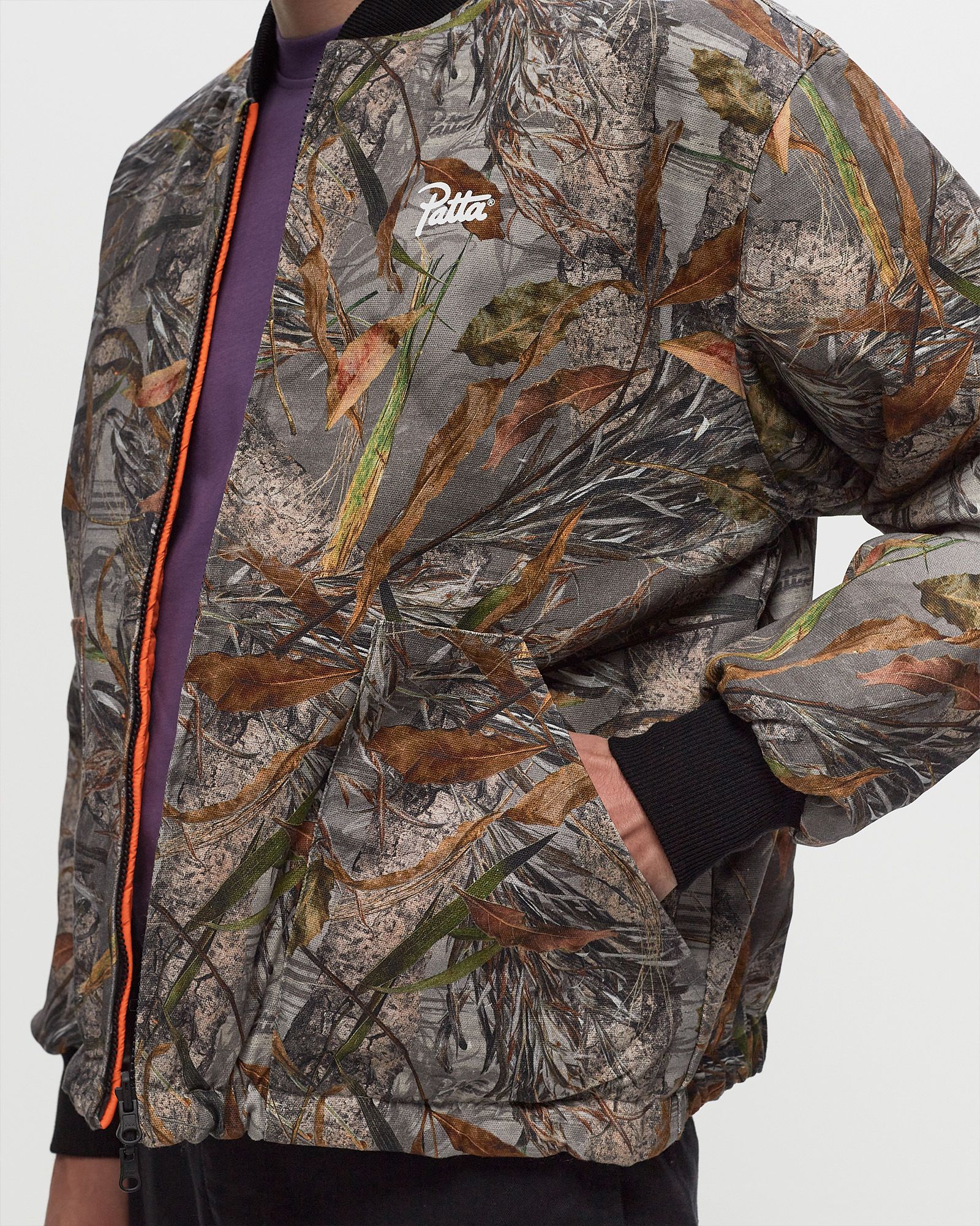 Patta Nature Print Reversible Canvas Bomber Jacket