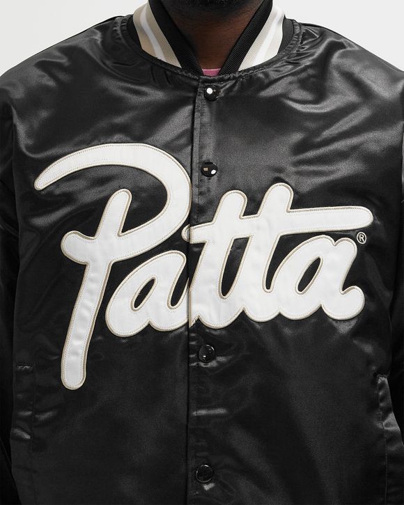 Script Logo Satin Varsity Jacket