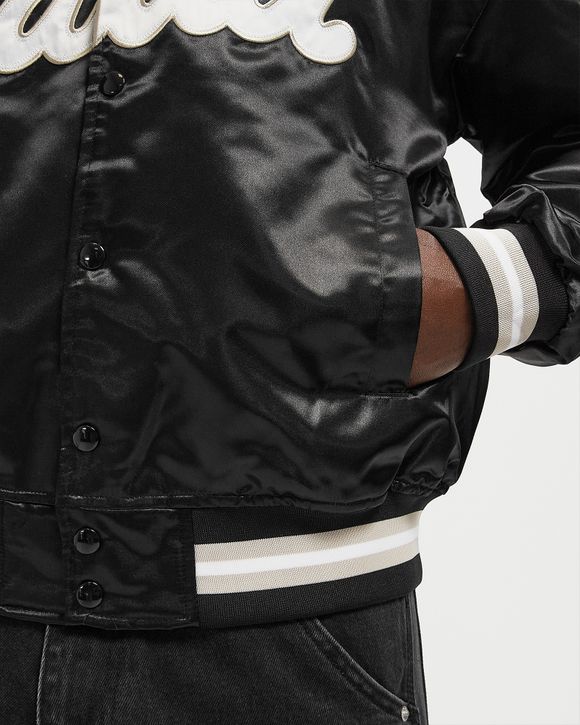Script Logo Satin Varsity Jacket