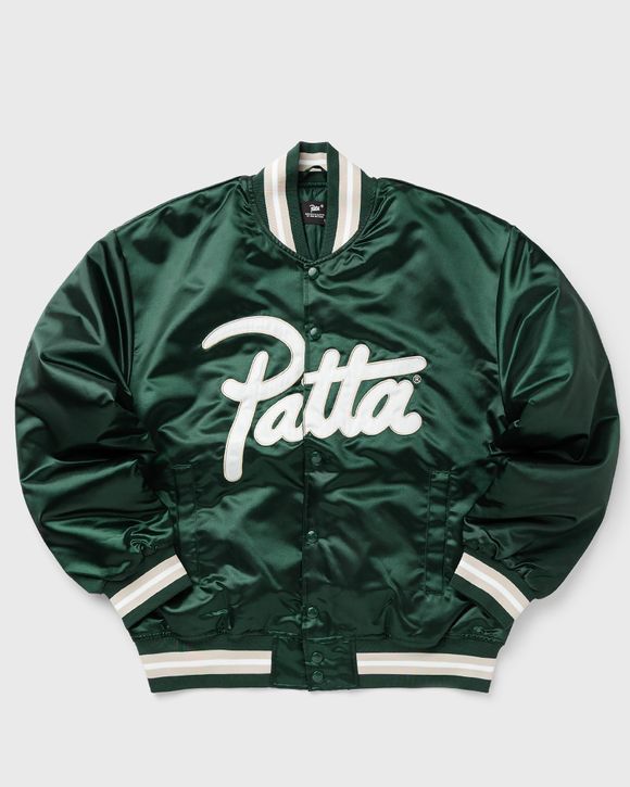 Script Logo Satin Varsity Jacket