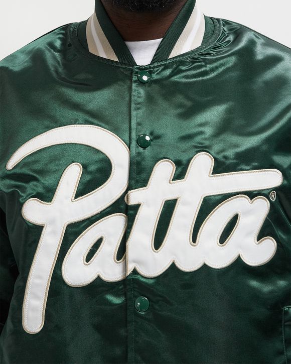 Script Logo Satin Varsity Jacket