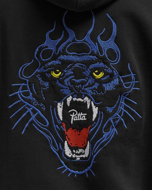 Embroidered Fire Panther Hooded Sweater