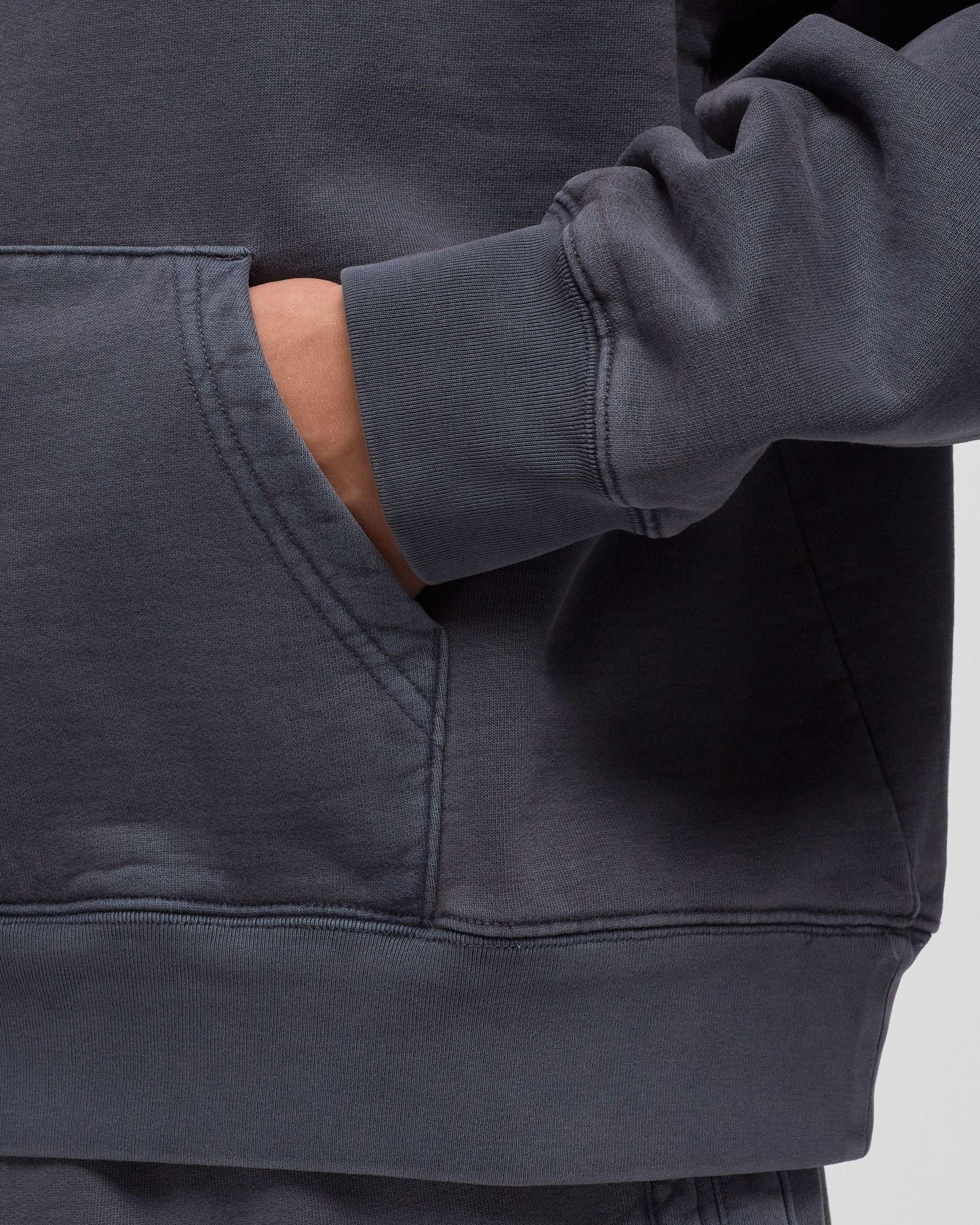 BASIC WASHED BOXY HOODED SWEATER