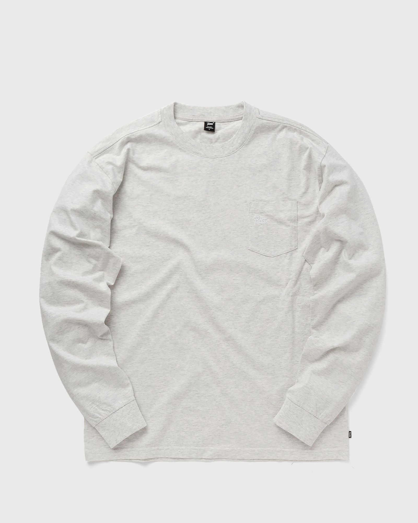 PATTA - basic ls pocket tee men longsleeves grey in größe:xxl