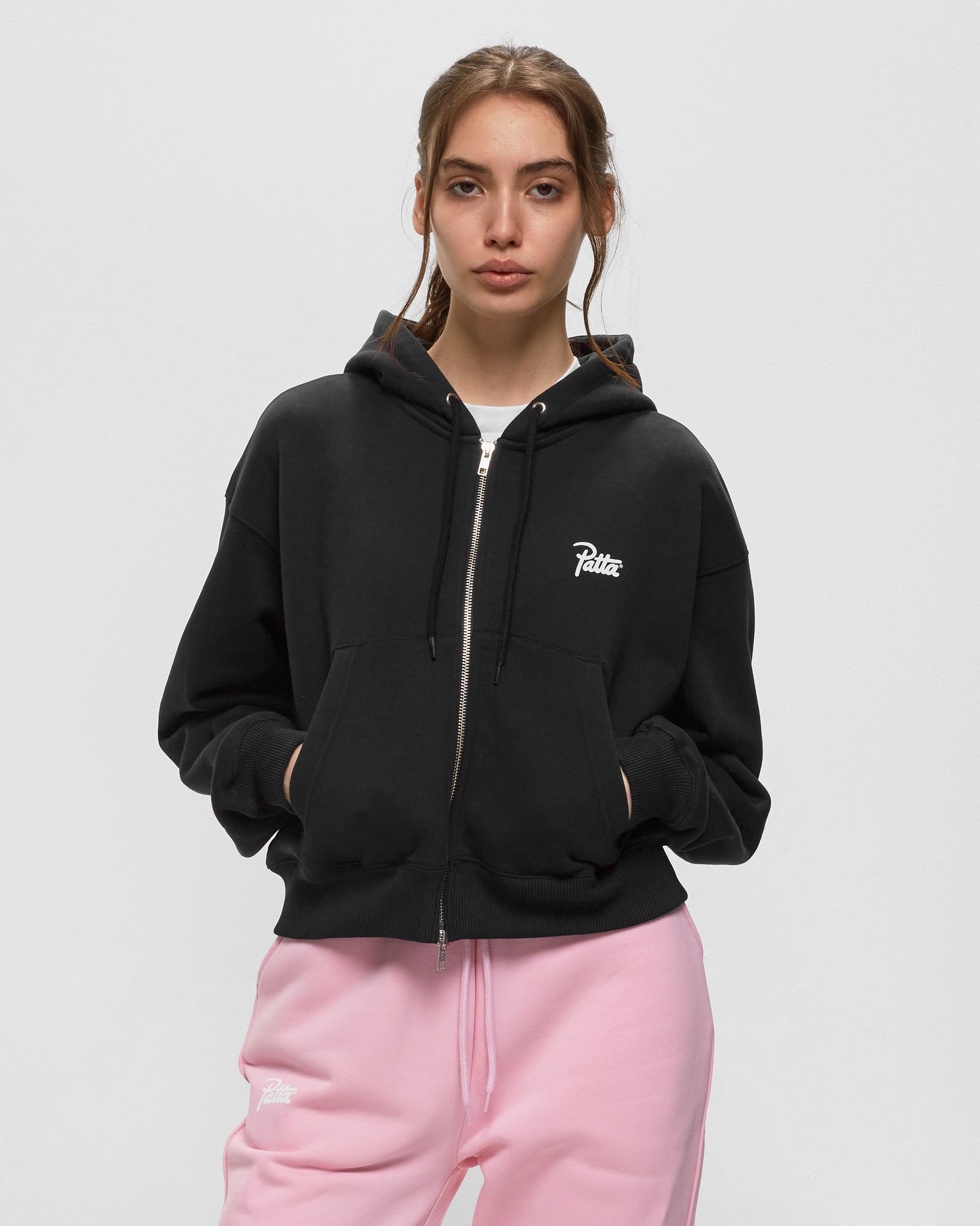 Basic Cropped Zip Hooded Sweater
