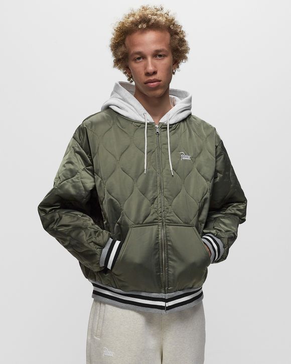 Patta Hooded Bomber Jacket Men Bomber Jackets Green in Size:L