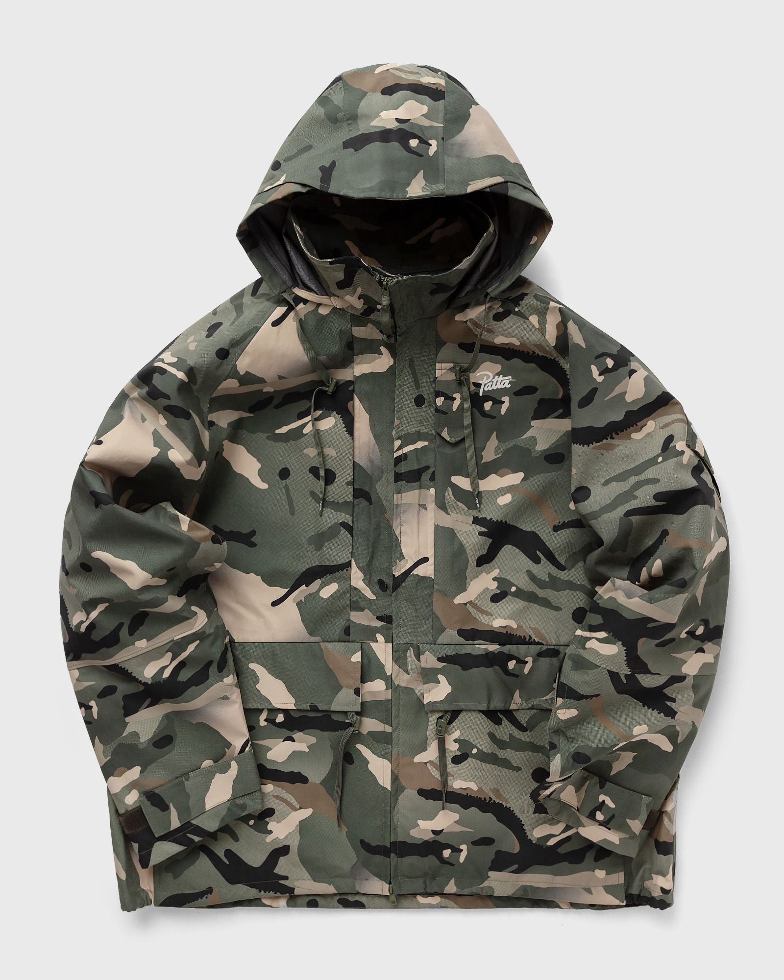 PATTA - spray camo nylon tactical parka men parkas multi|beige in größe:l