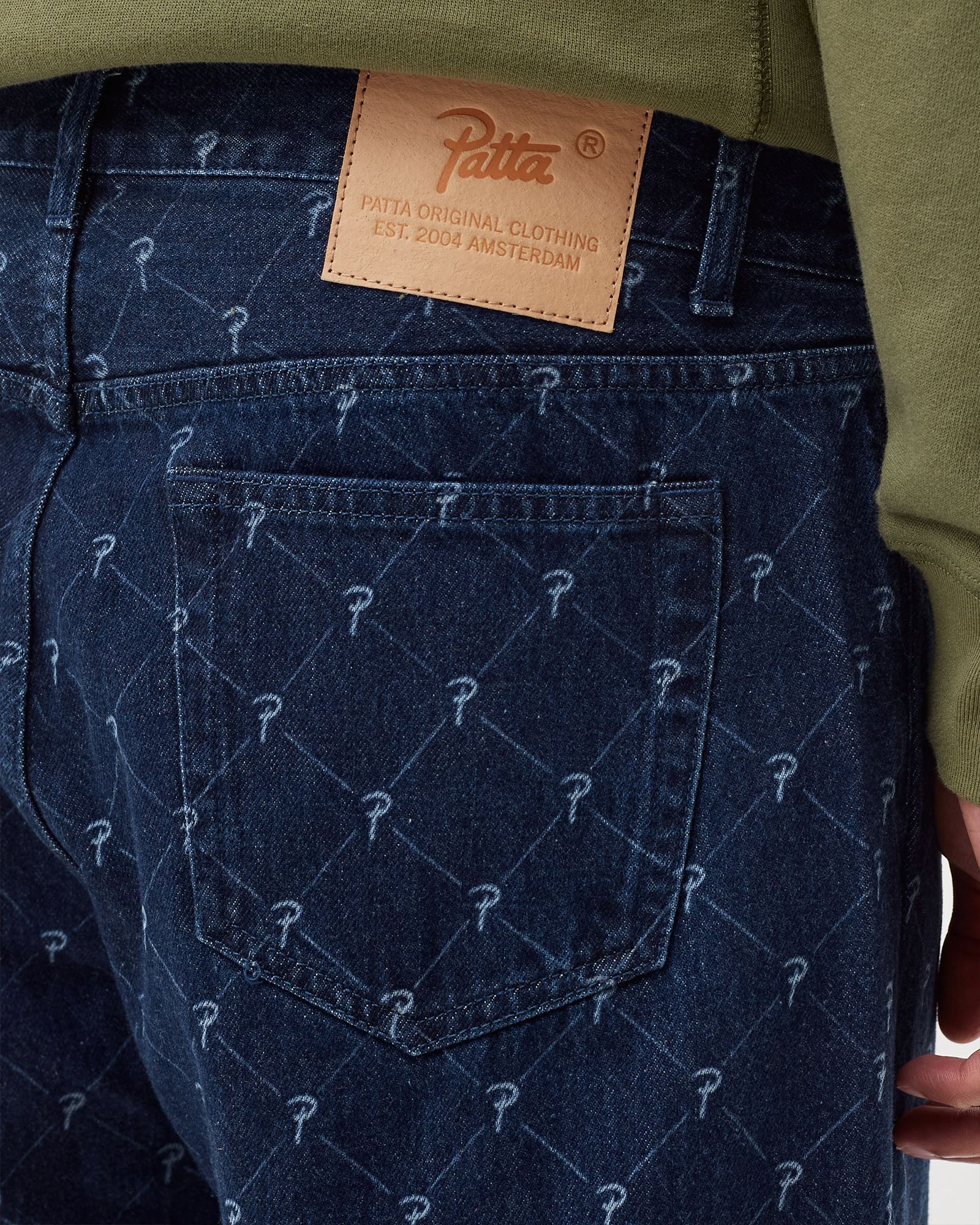 Laser Printed Denim Pants