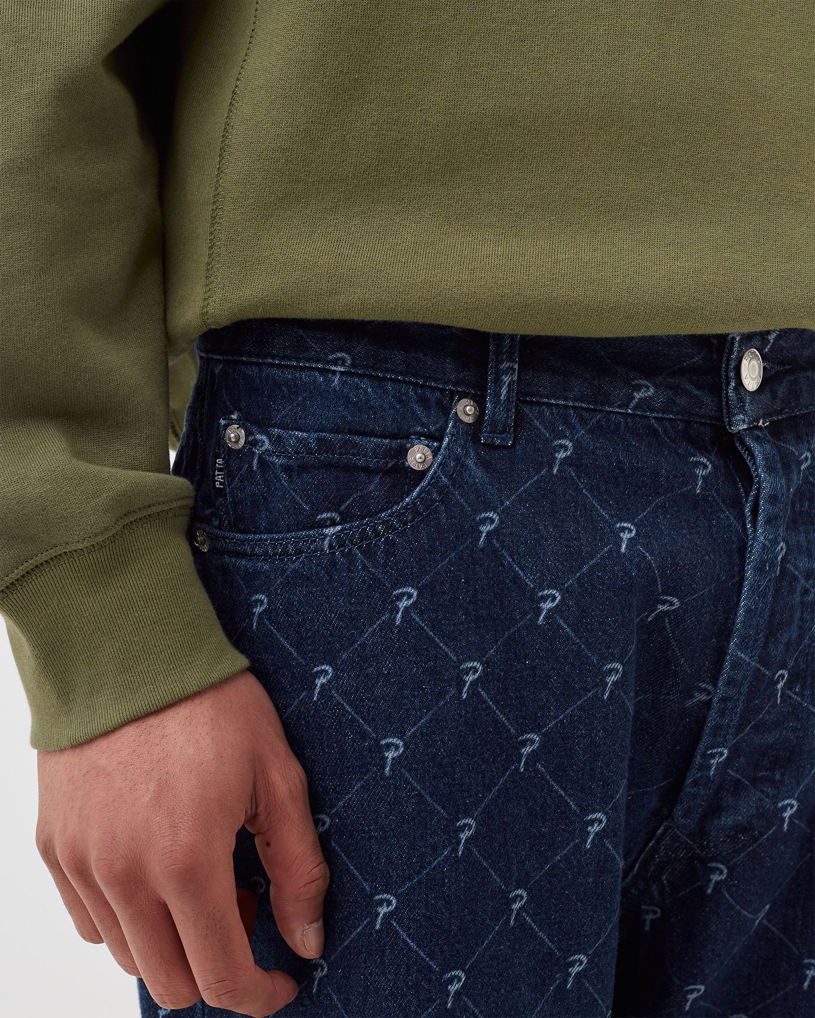 Laser Printed Denim Pants