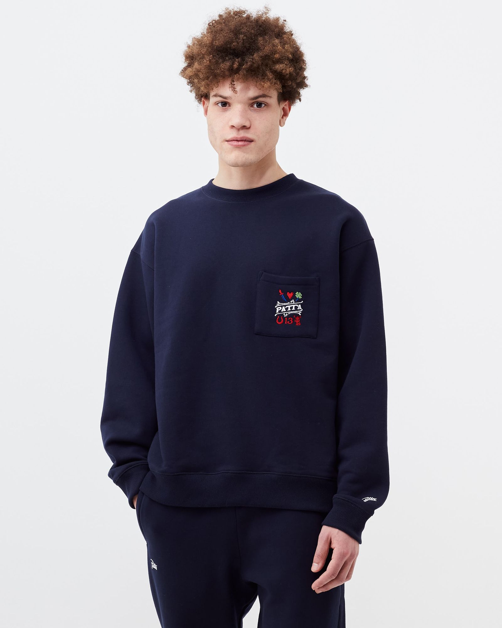 Lucky Charm Pocket Crewneck Sweater