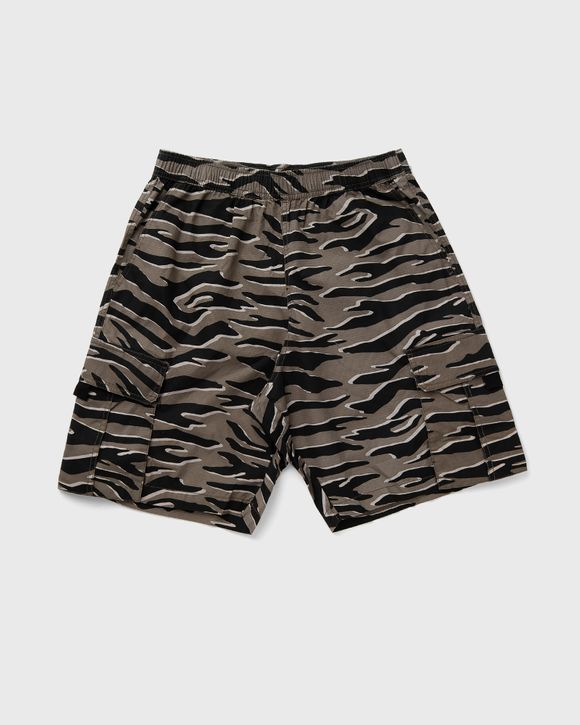 PATTA Tiger Stripe Camo Cargo Ripstop Shorts Black - multi