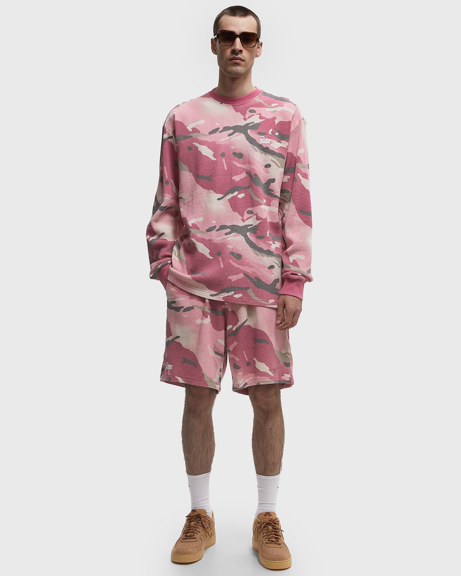 Cactus Flower Camo Waffle Longsleeve Tee