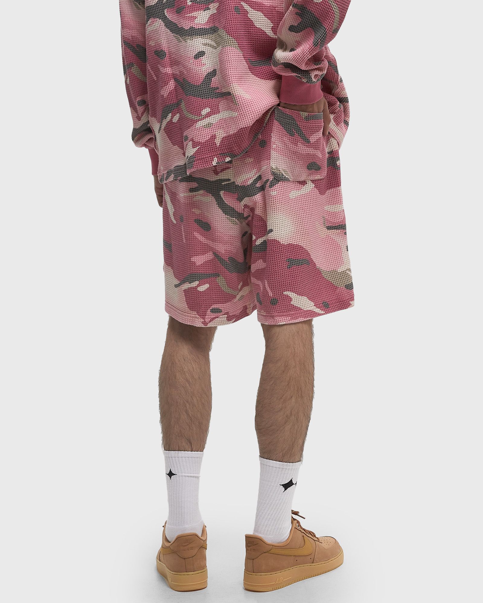 Cactus Flower Camo Waffle Shorts