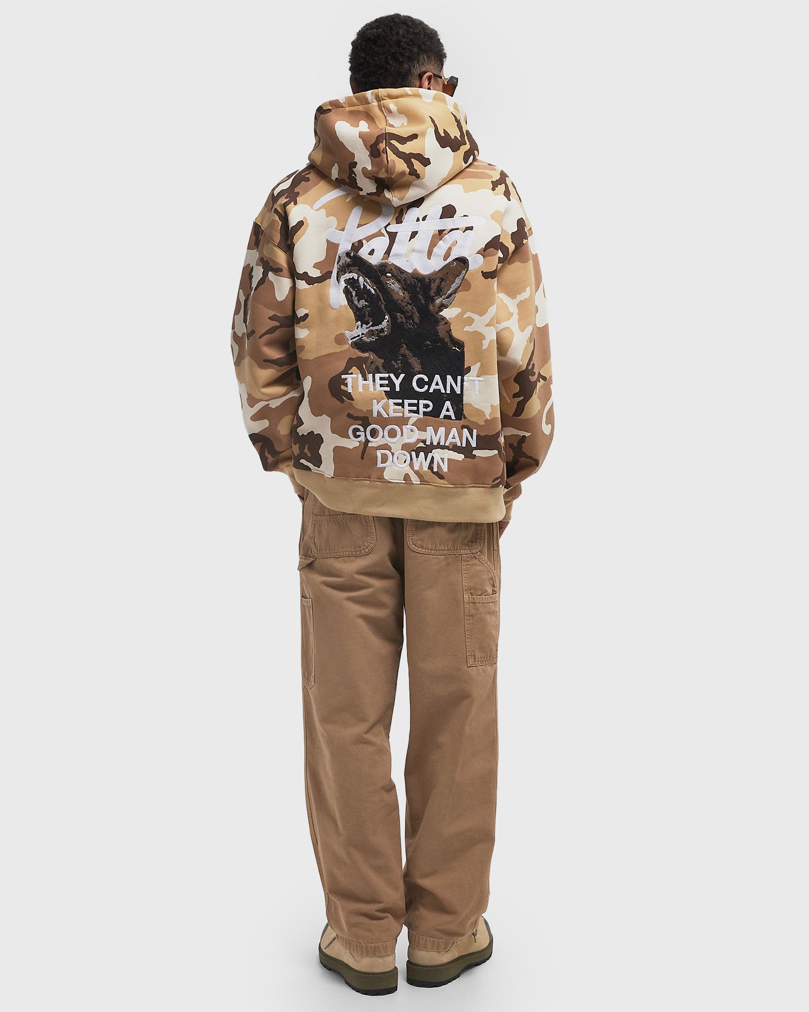 Bark Woodland Camo Boxy Hooded Sweater