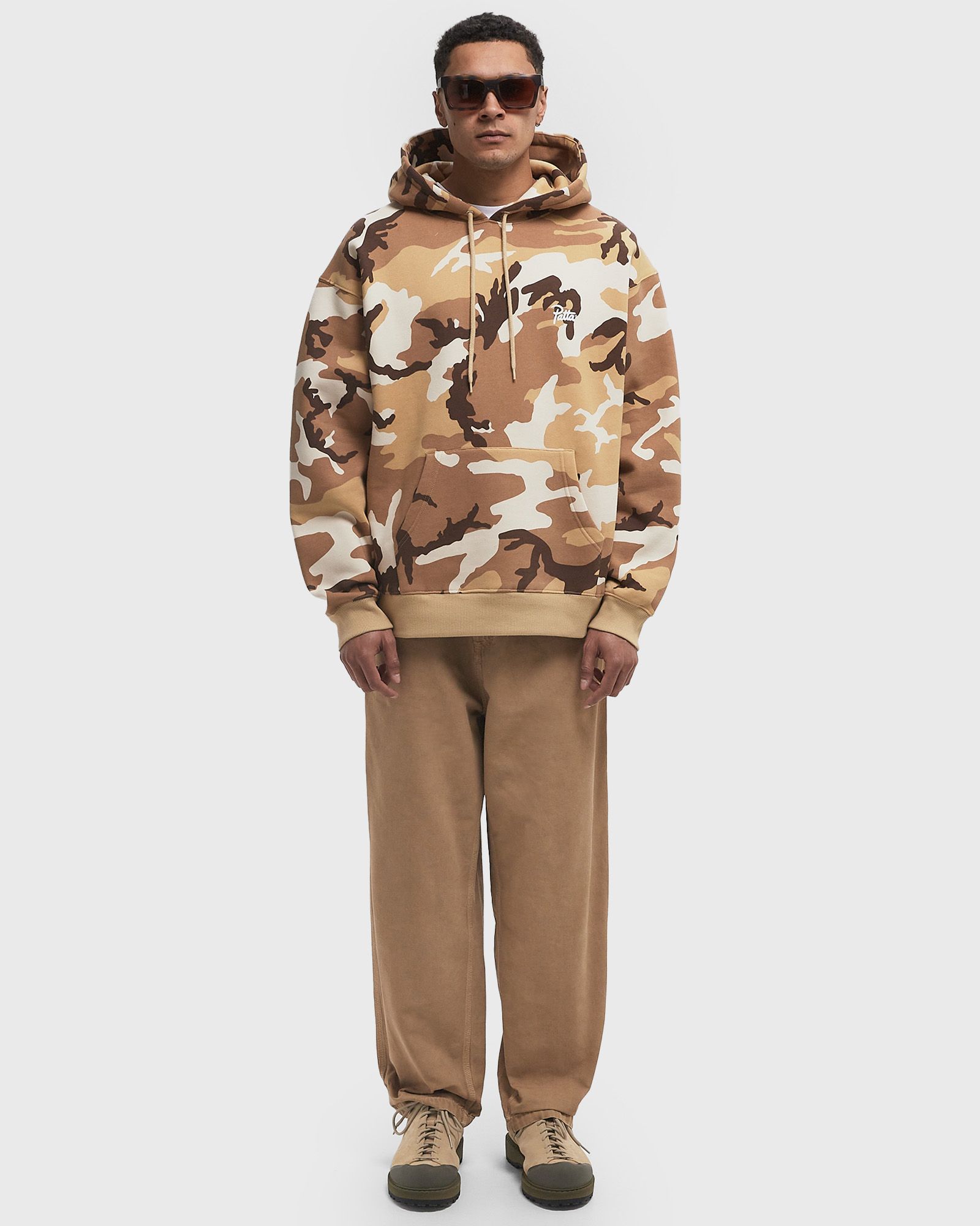 Bark Woodland Camo Boxy Hooded Sweater