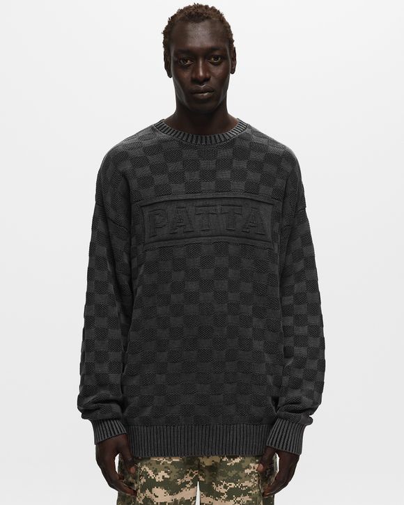Louis Vuitton Short-Sleeved Cotton Intarsia Crewneck Dark Grey Men's - FW23  - US