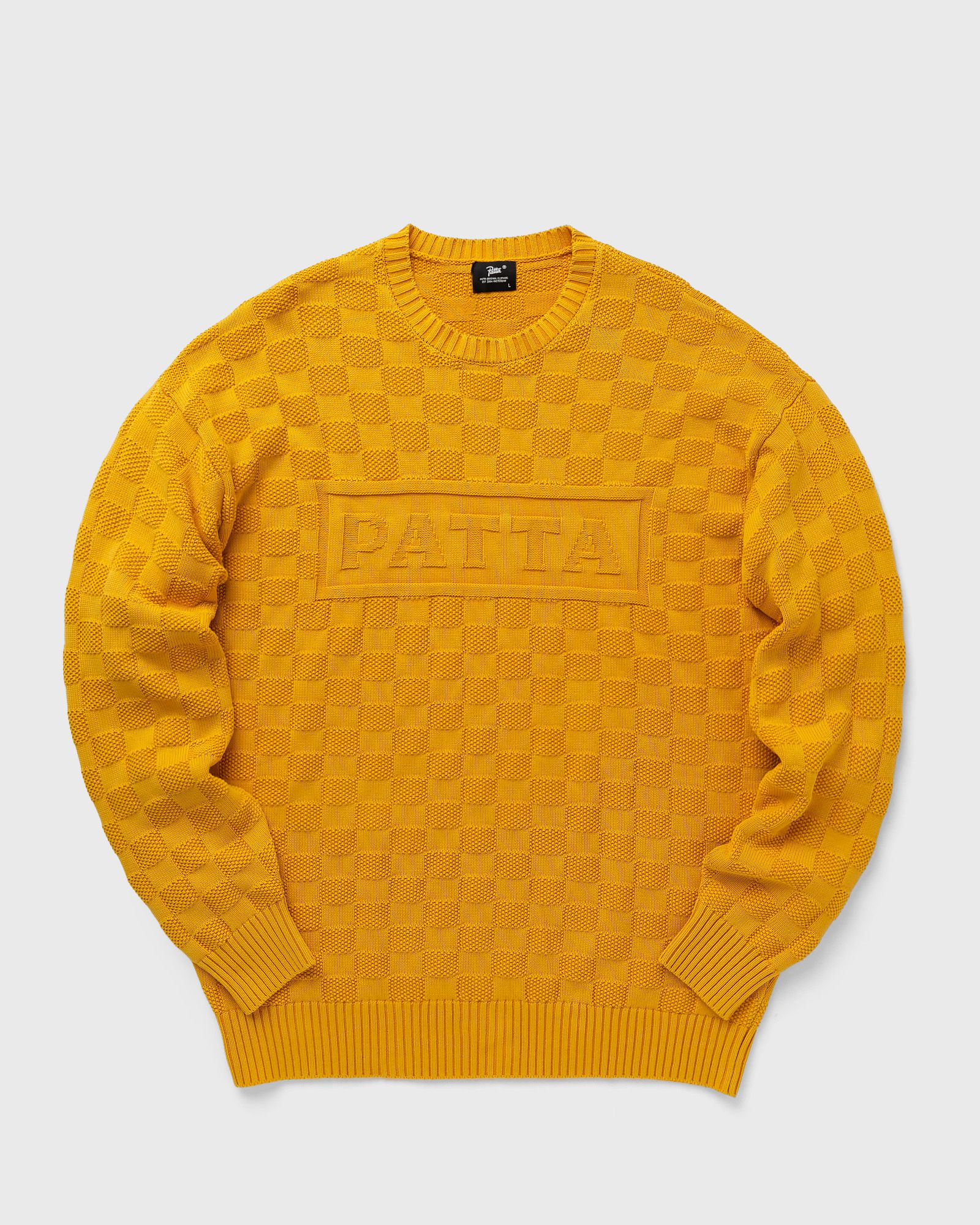 PATTA - pearl ribbed knitted sweater men pullovers yellow in größe:xl