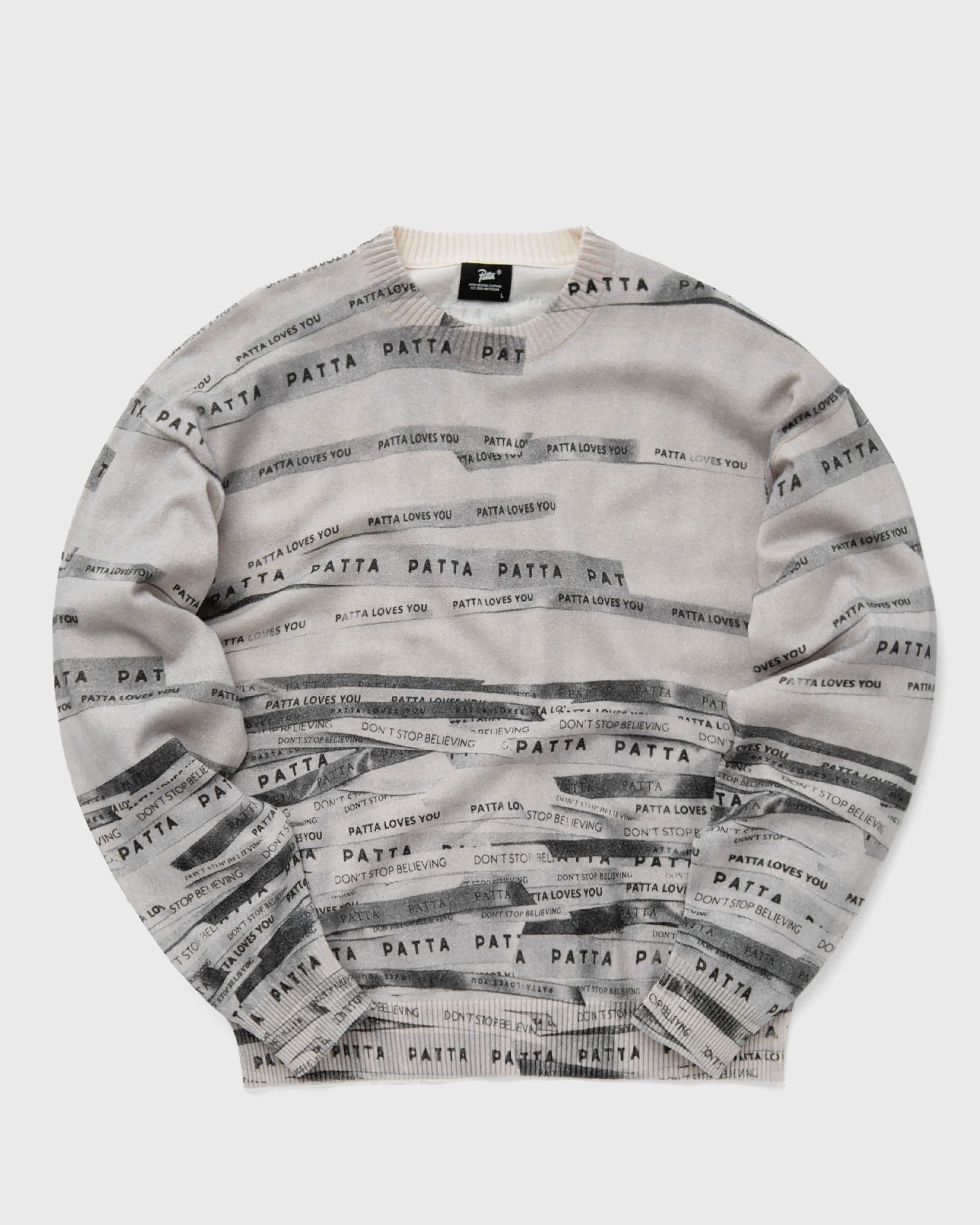 PATTA - ribbons knitted longsleeve men pullovers grey in größe:xl