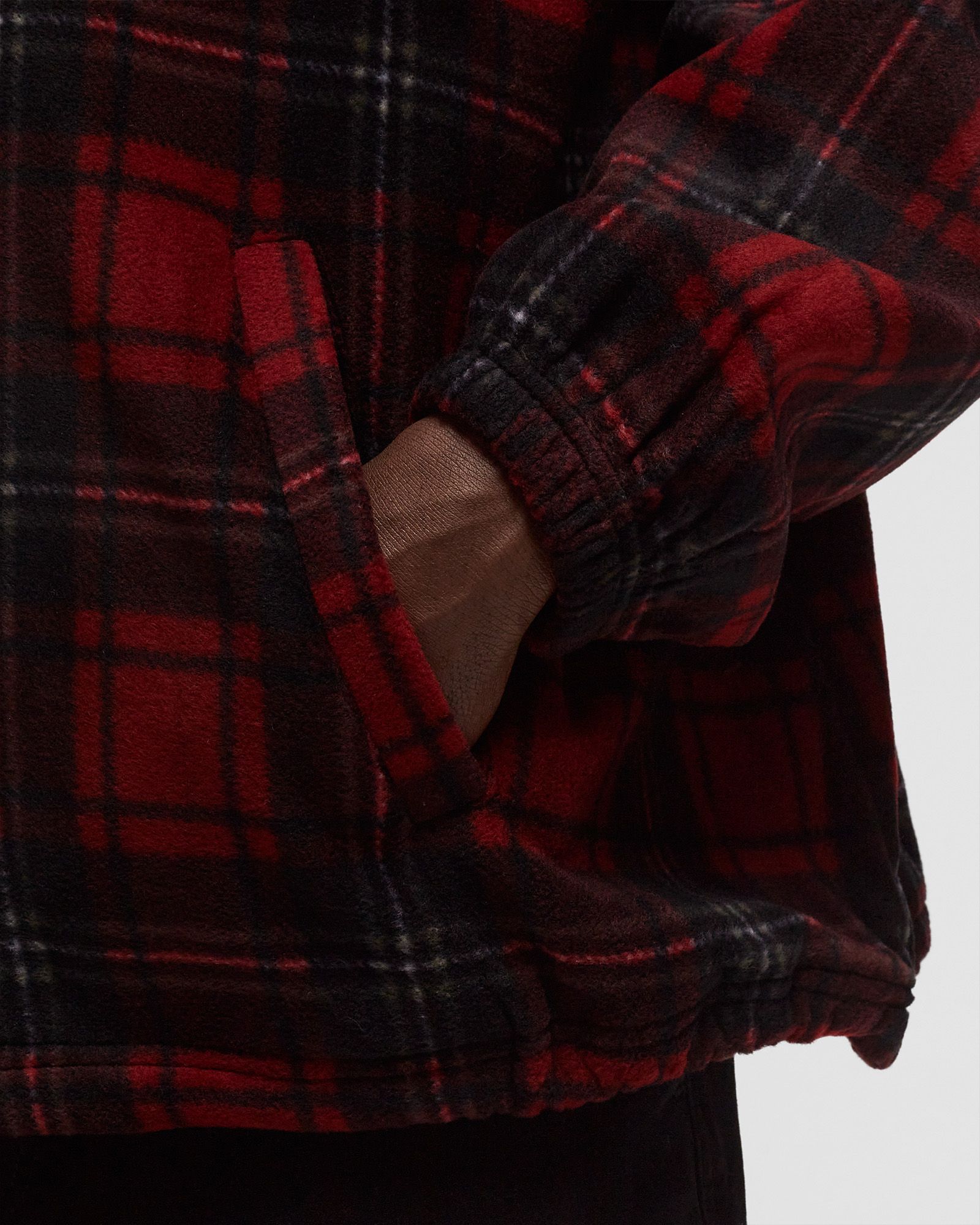 TARTAN FLEECE HOODED OVERSHIRT