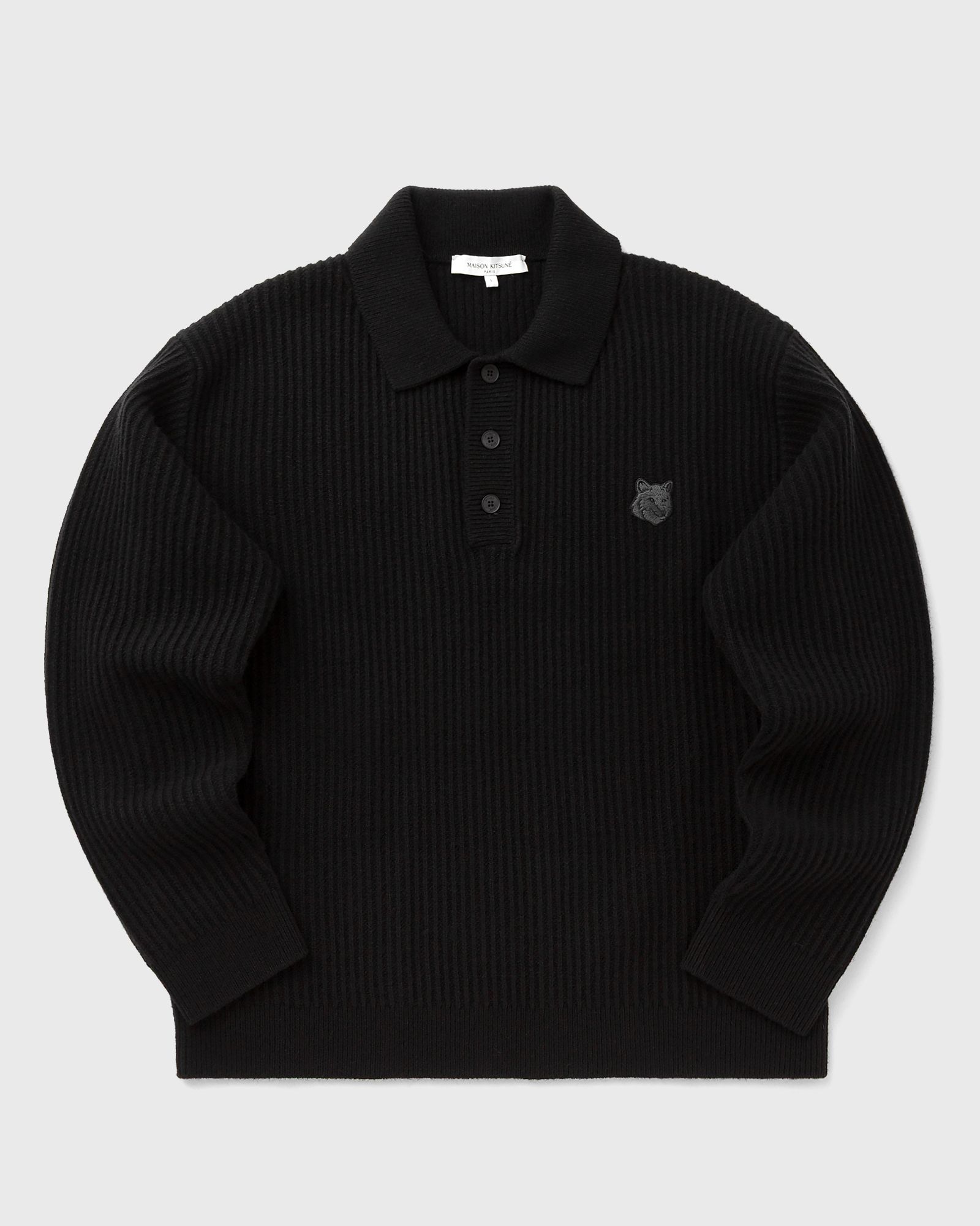 FOX HEAD WOOL RIBBED POLO JUMPER