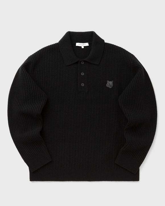 FOX HEAD WOOL RIBBED POLO JUMPER