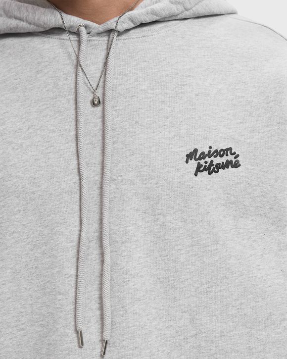 ★メゾンキツネ★Maison Kitsune Handwriting Oversize Hoodie★ Maison Kitsune HANDWRITING OVERSIZE HOODIE Grey | BSTN Store