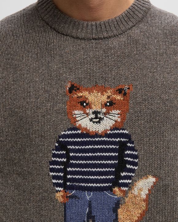 DRESSED FOX INTARSIA WOOL JUMPER