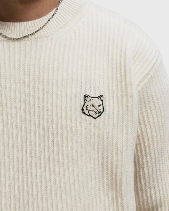 FOX HEAD WOOL RIBBED JUMPER