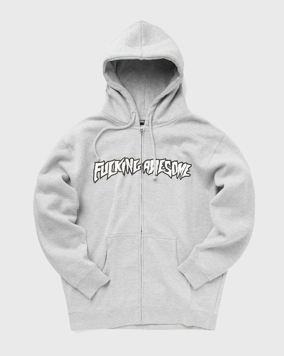 Fucking Awesome Stamp Logo Zip Hoodie Grey - HEATHER GREY