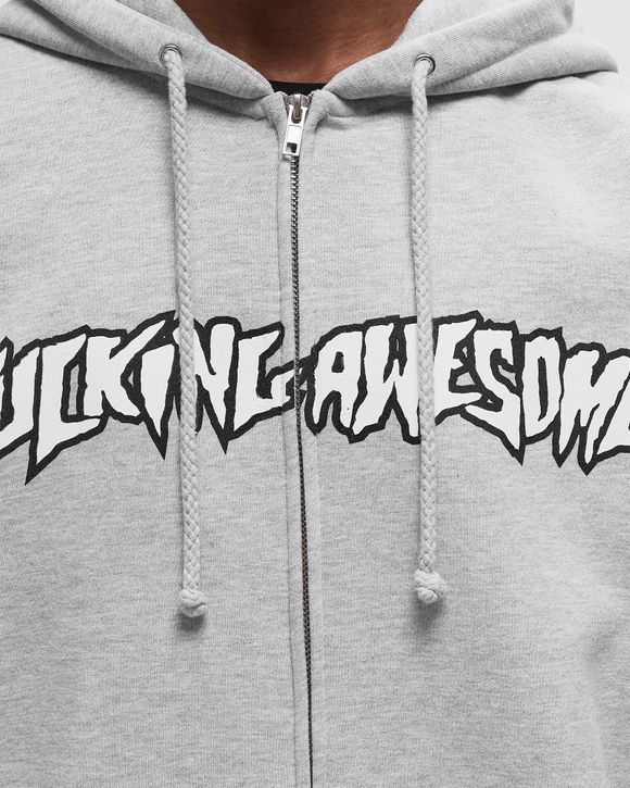 Fucking Awesome Stamp Logo Zip Hoodie Grey - HEATHER GREY