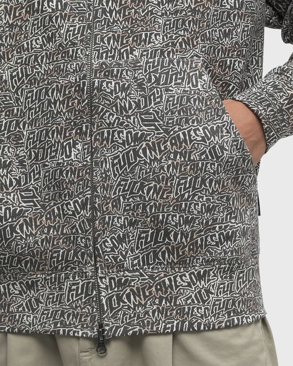 Burnt Sticker Stamp Zipped Hoodie