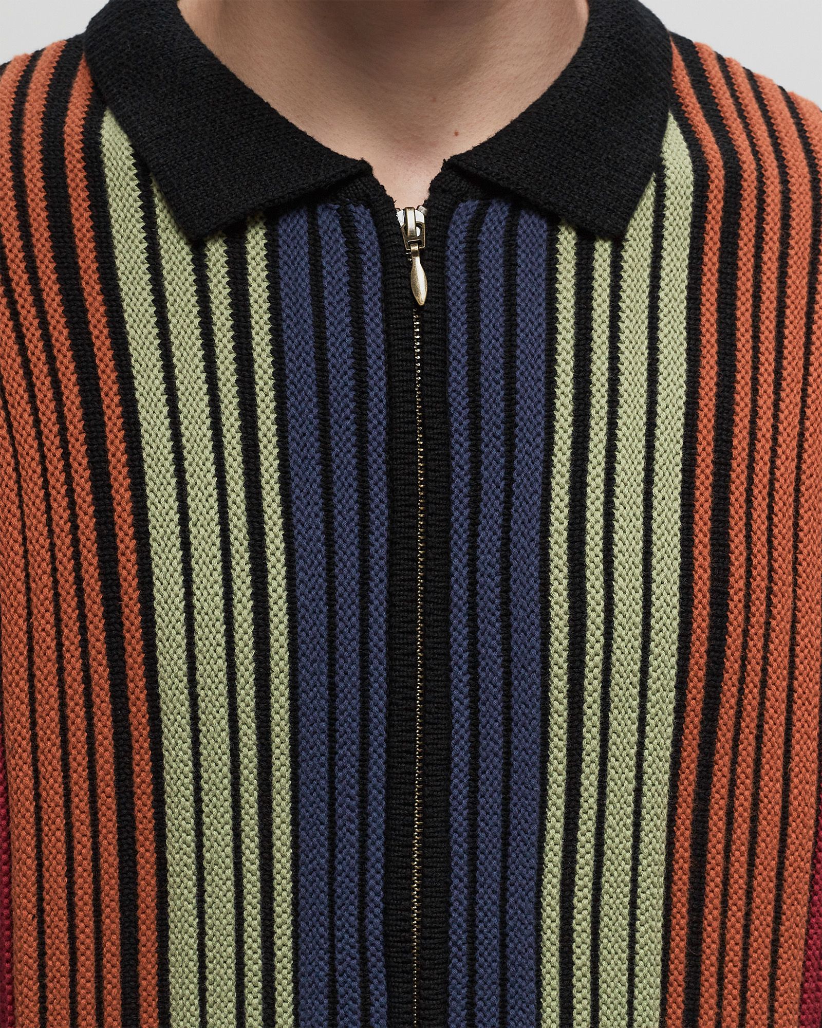 Multi Stripe Zip Polo