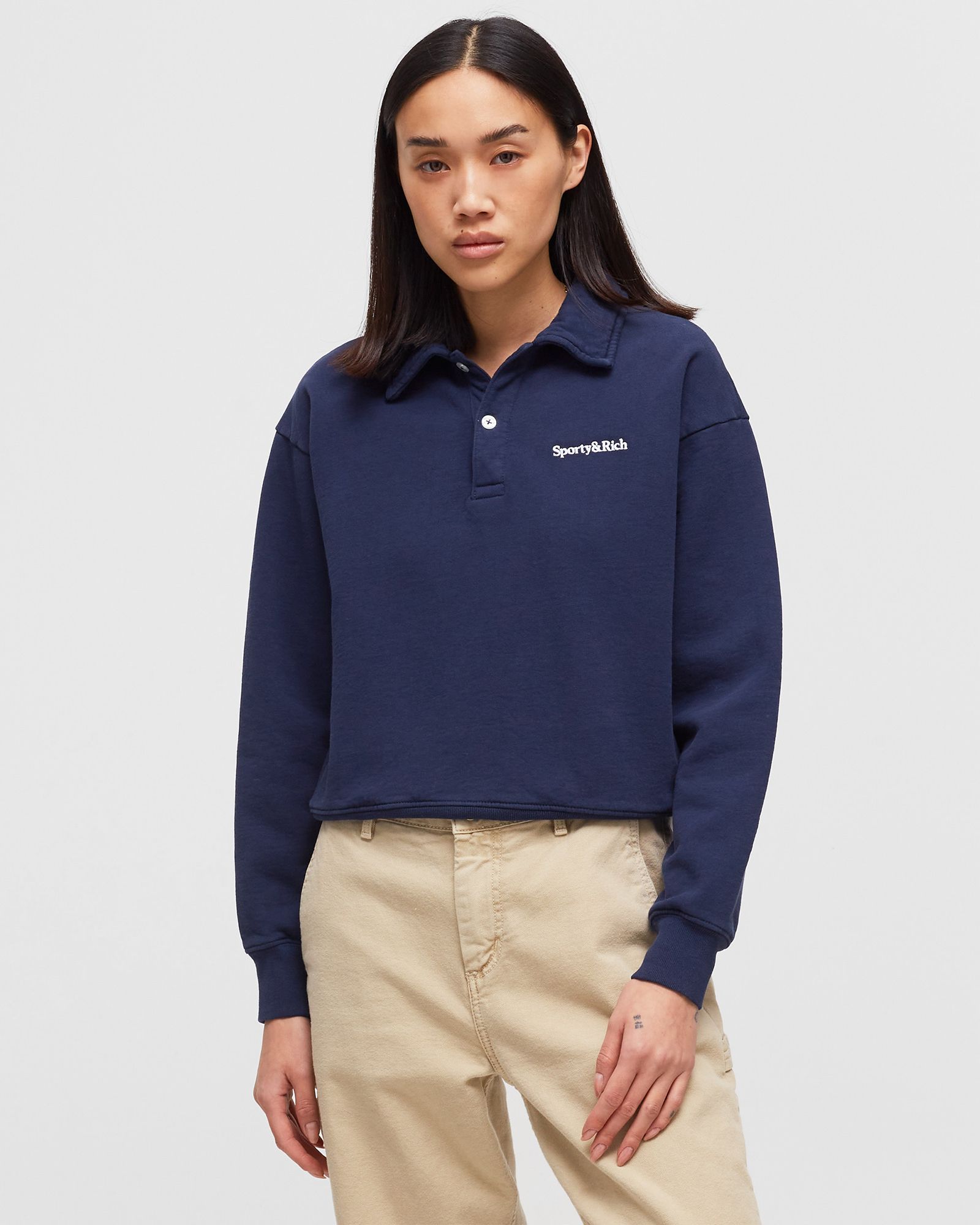 Serif Logo Embroidered Polo