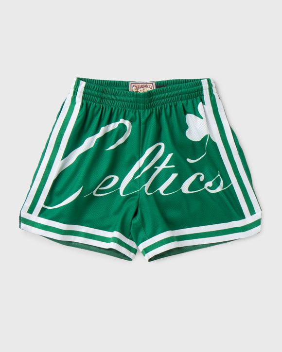 Mitchell and Ness Women's Boston Celtics NBA Shorts in Green/White/White Size Medium | 100% Polyester