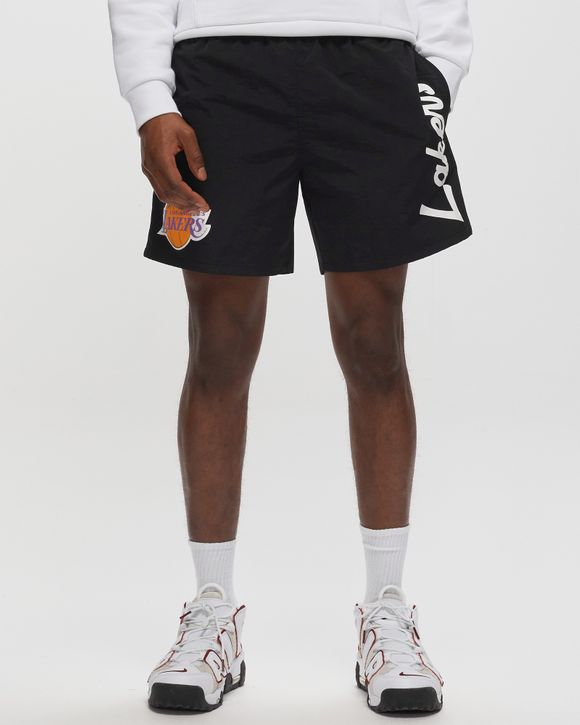 Mitchell & Ness Black Branded Nylon Shorts