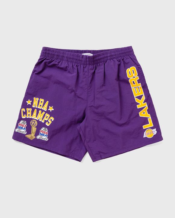 Los Angeles Lakers Black Team Colour Swingman Short By Mitchell & Ness -  Mens