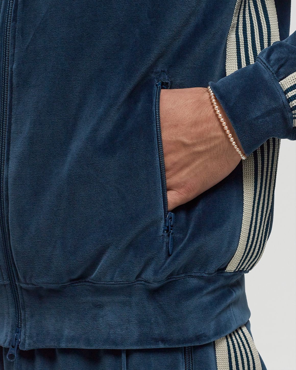 Needles R.C. Track Jacket - C/Pe Velour Blue | BSTN Store